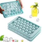 Bandeja para Cubitos de Hielo Qiuwaihei con Tapa, Molde Redondo para Bolas de Hielo con 33 Cavidades