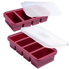 Bandeja para freezer Souper Cubes 250 ml de silicone com tampa, pacote com 2 unidades de cranberry