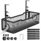 Bandeja para Gerenciamento de Cabos Cinati - Metal Preto para Mesa