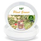 Bandeja para pires de plantas LWALRS de 25 cm, pacote com 6 unidades, plástico transparente