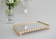 Bandeja Pérola Dourado Lavabo Espelho Banheiro Luxo Aparador B087 Bandeja Pérola Dourado Lavabo Espelho Banheiro Luxo Aparador B087