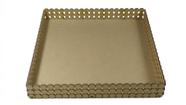 Bandeja Pérolas Quadrada 30x30x5cm Lisa - MDF a Laser - Decoração e Utilidade