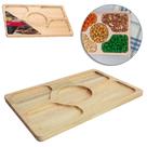 Bandeja Petisqueira De Madeira Retangular Com 5 Divisórias 30x20cm