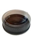 Bandeja plástica com tampa para bolo ou torta Galvanotek media preta G60MM com 50 undades