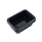 Bandeja Plástica Preta 1050ml 20x14x6,5cm- 10 Unidades