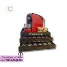 Bandeja Porta Cápsulas Três Corações Espelhada 2 Gavetas Sofisticada Decoração Elegante Suporte Cafeteira