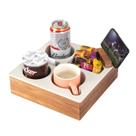 Bandeja porta-copos de sofá Hitseon Handy Silicone Acacia Wood White