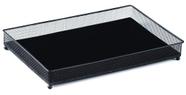 Bandeja Preta em Metal com Vidro Preto 28x18cm - Mart