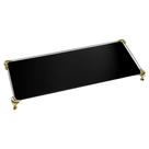 Bandeja Preta Vidro Luxo Lavabo Banheiro Sala Mesa 25x10 Pé Bandeja Preta Vidro Luxo Lavabo Banheiro Sala Mesa 25x10 Pé