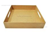 Bandeja Quadrada com Alça Lateral 25x25x5 Mdf Madeira