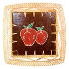 Bandeja quadrada maça rattan e ceramica artesanal Bandeja quadrada maça rattan e ceramica artesanal