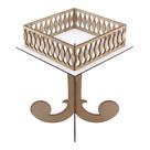 Bandeja Quadrada Pedestal Alta Linha Premium - Mdf Branco