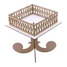 Bandeja Quadrada Pedestal Baixa Linha Premium - Mdf Branco