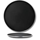 Bandeja Redonda Antiderrapante De Plástico Borda Aço Inox Para Bar Restaurante Garçom 40cm Uny Home