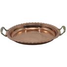 Bandeja Redonda Cobre Puro com Alças em Liga de Bronze 33cm