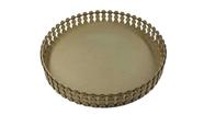 Bandeja Redonda Lisa 30x30x4,5cm em MDF com Decoração em Pérolas