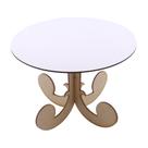 Bandeja Redonda Pedestal Baixa Linha Premium - Mdf Branco