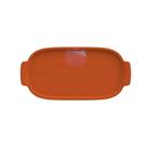 Bandeja Retangular 25 cm Laranja M Assar e Servir Porcelana