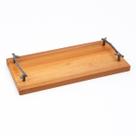 Bandeja Retangular Acácia com Alça Twing 15x30x1,5cm Mimo Style Servir Churrasco Queijos Aperitivos