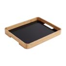 Bandeja Retangular Bambu Mdf Basis Com Pegadores Alça Servir Preto Bandeja Retangular Bambu Mdf Basis Com Pegadores Alça Servir Preto