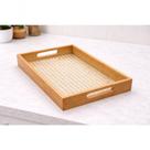 Bandeja Retangular Bambu Palha 33cm para Servir e Decorar em Acrílico e Plástico Bege Fratelli Bandeja Retangular Bambu Palha 33cm para Servir e Decorar em Acrílico e Plástico Bege Fratelli