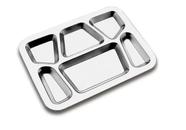 Bandeja Retangular com 6 Divisões em Aço Inox - BACCANI
