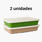 Bandeja Retangular com Tampa 5 Litros 1/2/3 unidades