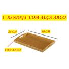 Bandeja Retangular De Bambu 46x33Cm E 40x28Cm Top Útil Com Arco Ou Reto Alça Reta QUANTIDADE:ALÇA ARCO 40X28CM
