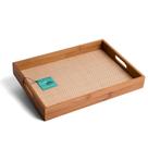 Bandeja Retangular de Bambu Palhinha Xadrez Retangular 39cm Bandeja Retangular de Bambu Palhinha Xadrez Retangular 39cm