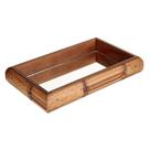 Bandeja retangular de madeira Bamboo com espelho L29xP18x4,5cm cor marrom - L'Hermitage