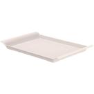 Bandeja Retangular de Servir Bege Alças 44x29cm Lea Ou Plástica Café da Manhã Lanchonete Restaurante