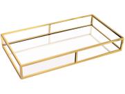 Bandeja Retangular Decorativa Espelhada Dourada 9629 40x26CM Mart Colleccion