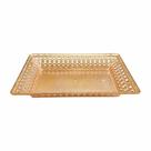 Bandeja Retangular Dourada Com Toque De Rose Para Decoração 32 Cm