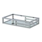Bandeja retangular em aço inox com espelho P30xL17xA6cm