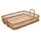 Bandeja retangular em bambu e rattan com alça Bandeja retangular em bambu e rattan com alça