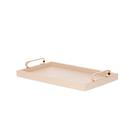 Bandeja Retangular Em PU Com Detalhe Dourado - G - Mart