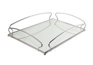 Bandeja Retangular Grande - Cromada Com Espelho 44x29cm