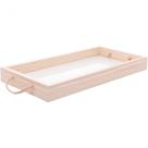 Bandeja Retangular Lyor Fundo Tipo Palha Natural e Alça 41,5x21,5x4cm