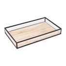 Bandeja Retangular Metal C/ Palha 15x25cm Lyor Design - Preta