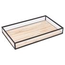 Bandeja Retangular Metal C/ Palha 20x30cm Lyor Design - Preta