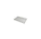 Bandeja Retangular Metal Prata Laterais Quadrado Luxo