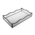 Bandeja retangular ocean preta metal c/ espelho 20x30x4cm lyor design