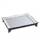 Bandeja Retangular Prata Espelhada com Pés 29x24cm Plástico