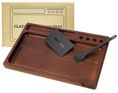 Bandeja rolante ZHAOGOO Black Walnut 28x18cm com acessórios