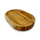 Bandeja Rústica Decorativa Oval Curva de Madeira Pinus 15cm