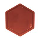Bandeja Sextavada de Plástico Laranja 16cm x 18cm