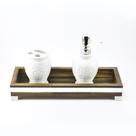 Bandeja -SLIM LUXO- Lavabo Banheiro Espelhada Pés metal Madeira cor Marrom - 12x32x5 Bandeja -SLIM LUXO- Lavabo Banheiro Espelhada Pés metal Madeira cor Marrom - 12x32x5