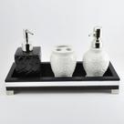 Bandeja -SLIM LUXO- Lavabo Banheiro Espelhada Pés metal Madeira cor PRETA - 12x32x5