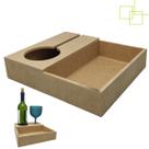 Bandeja Suporte Apoio MDF Espaço Taça Bebidas Petiscos Romantica 25x22x5
