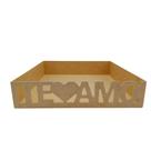 Bandeja Te Amo Quadrada Mdf Cru Decorar Presente Montagem Cesta